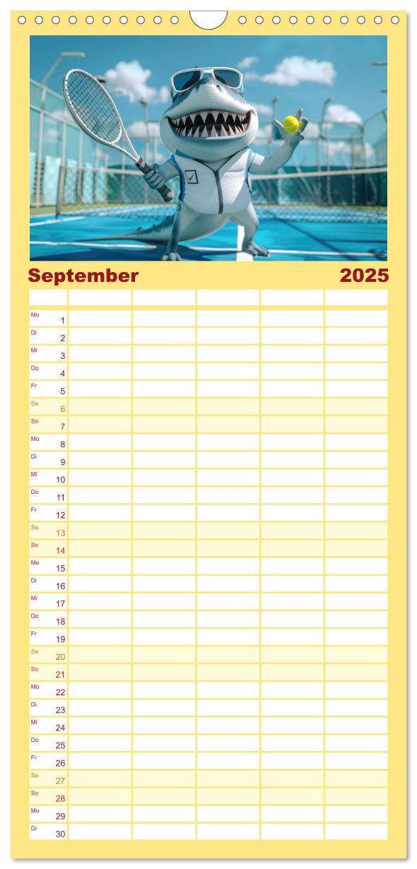 Bild: 9783457191767 | Familienplaner 2025 - Der tierisch lustige Tennis-Kalender mit 5...