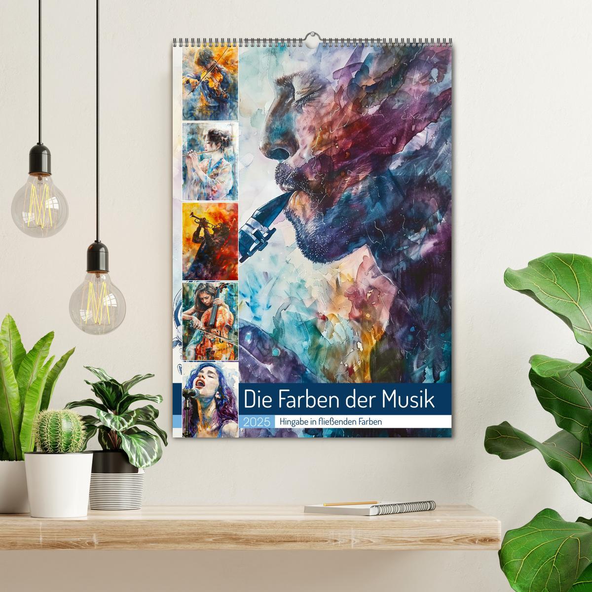 Bild: 9783383818622 | Die Farben der Musik (Wandkalender 2025 DIN A2 hoch), CALVENDO...