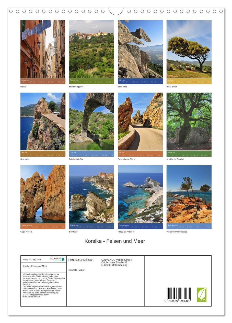 Bild: 9783435963263 | Korsika - Felsen und Meer (Wandkalender 2025 DIN A3 hoch), CALVENDO...