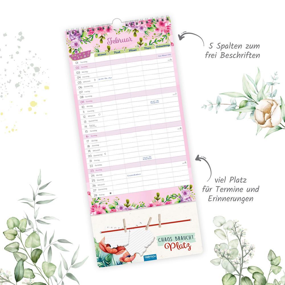 Bild: 9783988022523 | Trötsch Premium-Familienkalender Familientermine Blumen 2025 | KG