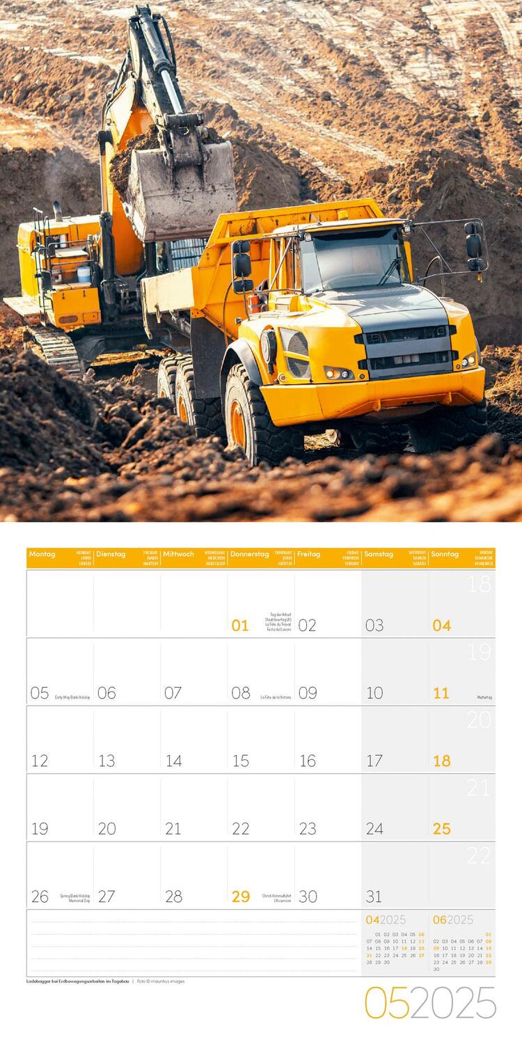 Bild: 9783838445182 | Bagger Kalender 2025 - 30x30 | Ackermann Kunstverlag | Kalender | 2025