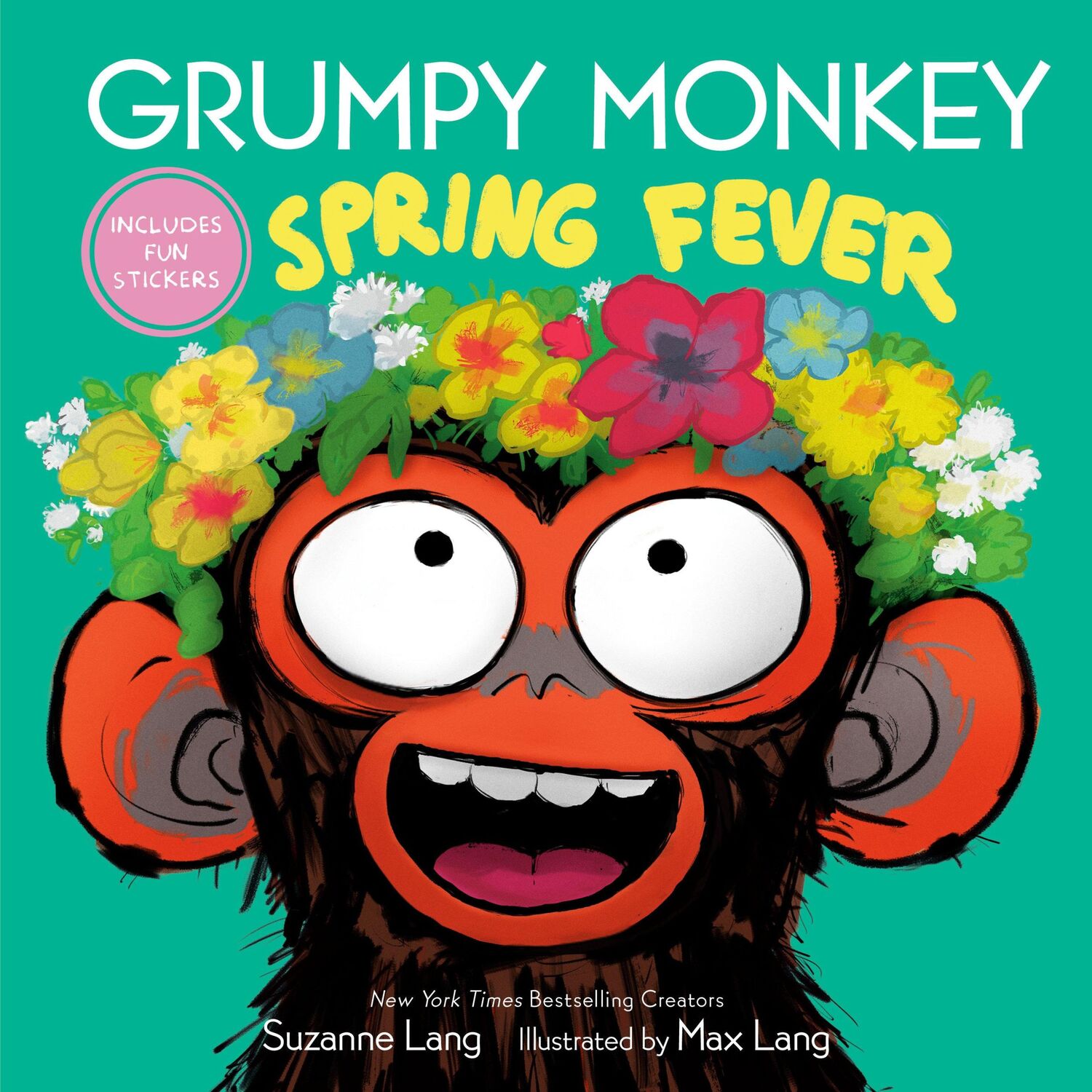 Cover: 9780593652336 | Grumpy Monkey Spring Fever | Includes Fun Stickers! | Suzanne Lang