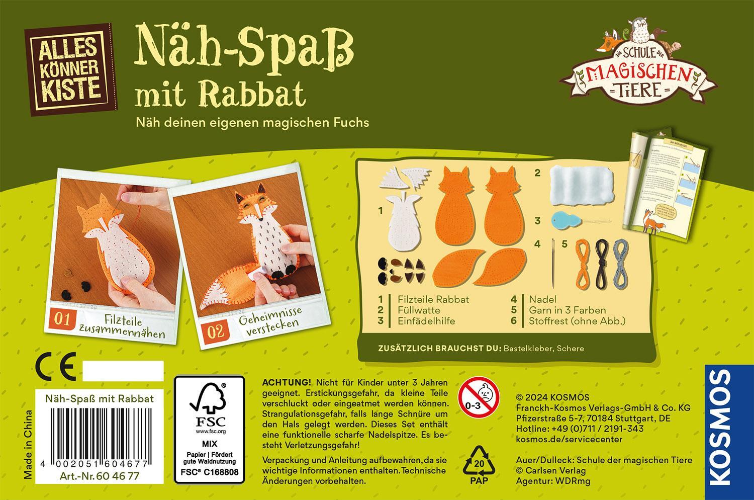 Bild: 4002051604677 | Näh-Spaß mit Rabbat | Bastel-Set | Spiel | Deutsch | 2024 | Kosmos