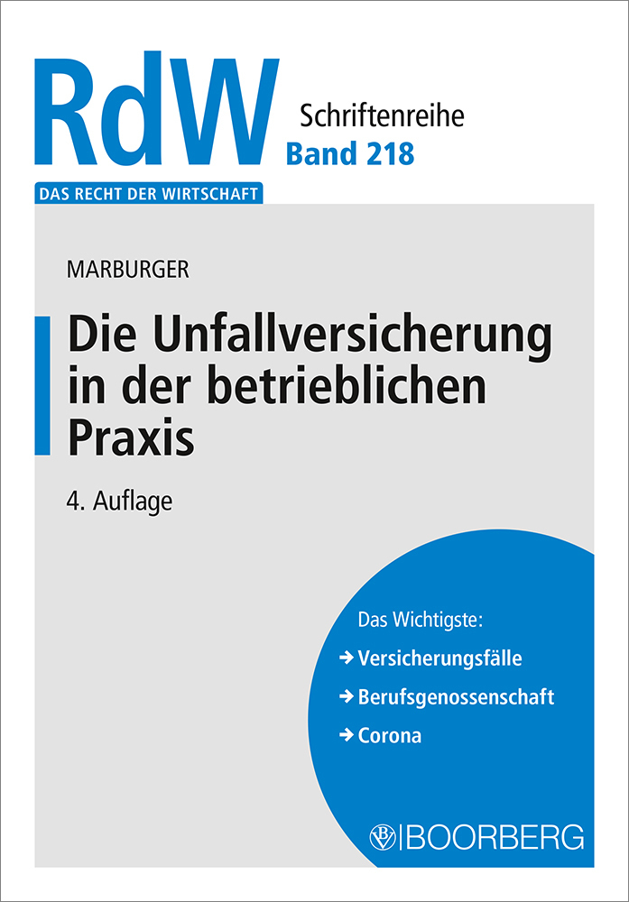 Cover: 9783415070271 | Die Unfallversicherung in der betrieblichen Praxis | Dietmar Marburger