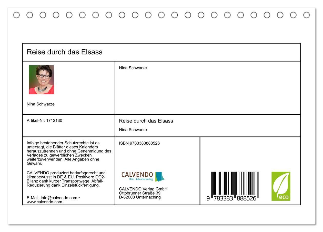 Bild: 9783383888526 | Reise durch das Elsass (Tischkalender 2025 DIN A5 quer), CALVENDO...