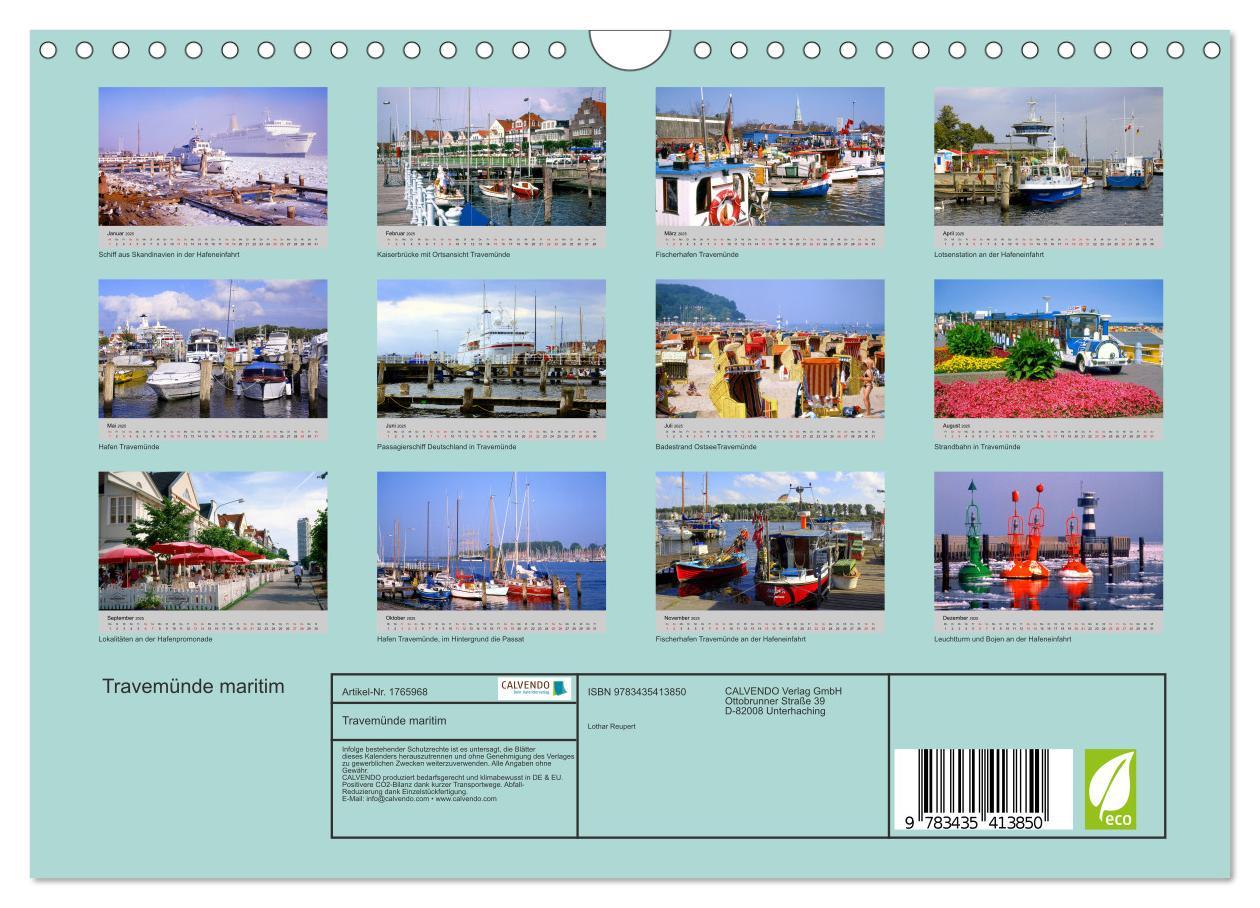 Bild: 9783435413850 | Travemünde maritim (Wandkalender 2025 DIN A4 quer), CALVENDO...