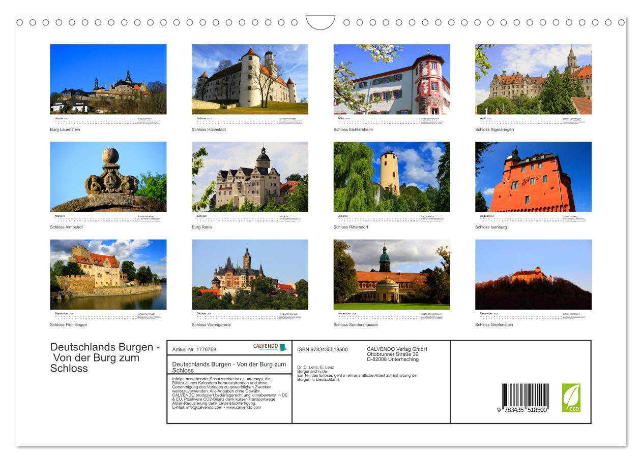 Bild: 9783435518500 | Deutschlands Burgen - Von der Burg zum Schloss (Wandkalender 2025...