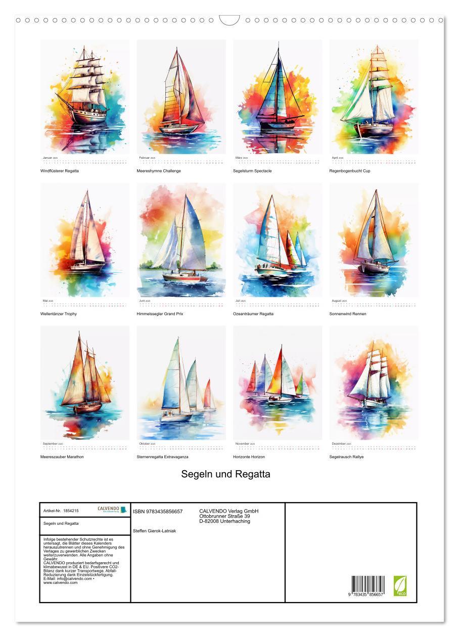 Bild: 9783435856657 | Segeln und Regatta (Wandkalender 2025 DIN A2 hoch), CALVENDO...