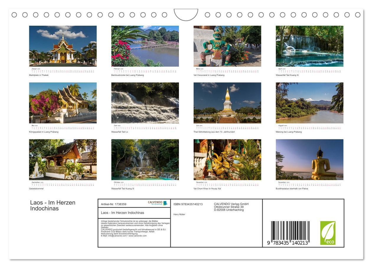 Bild: 9783435140213 | Laos - Im Herzen Indochinas (Wandkalender 2025 DIN A4 quer),...