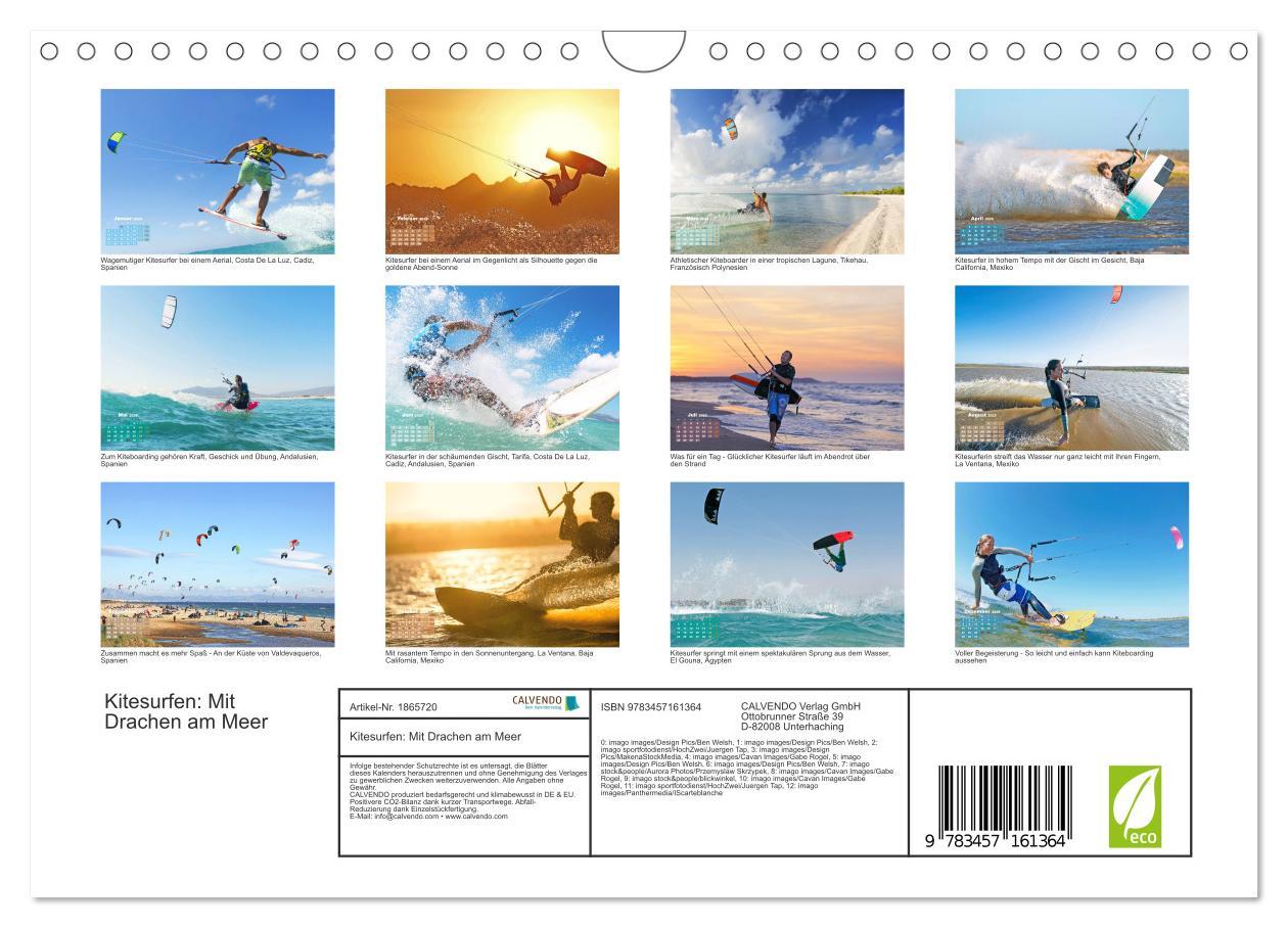 Bild: 9783457161364 | Kitesurfen: Mit Drachen am Meer (Wandkalender 2025 DIN A4 quer),...