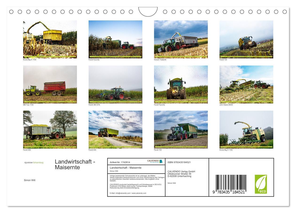 Bild: 9783435184521 | Landwirtschaft - Maisernte (Wandkalender 2025 DIN A4 quer),...