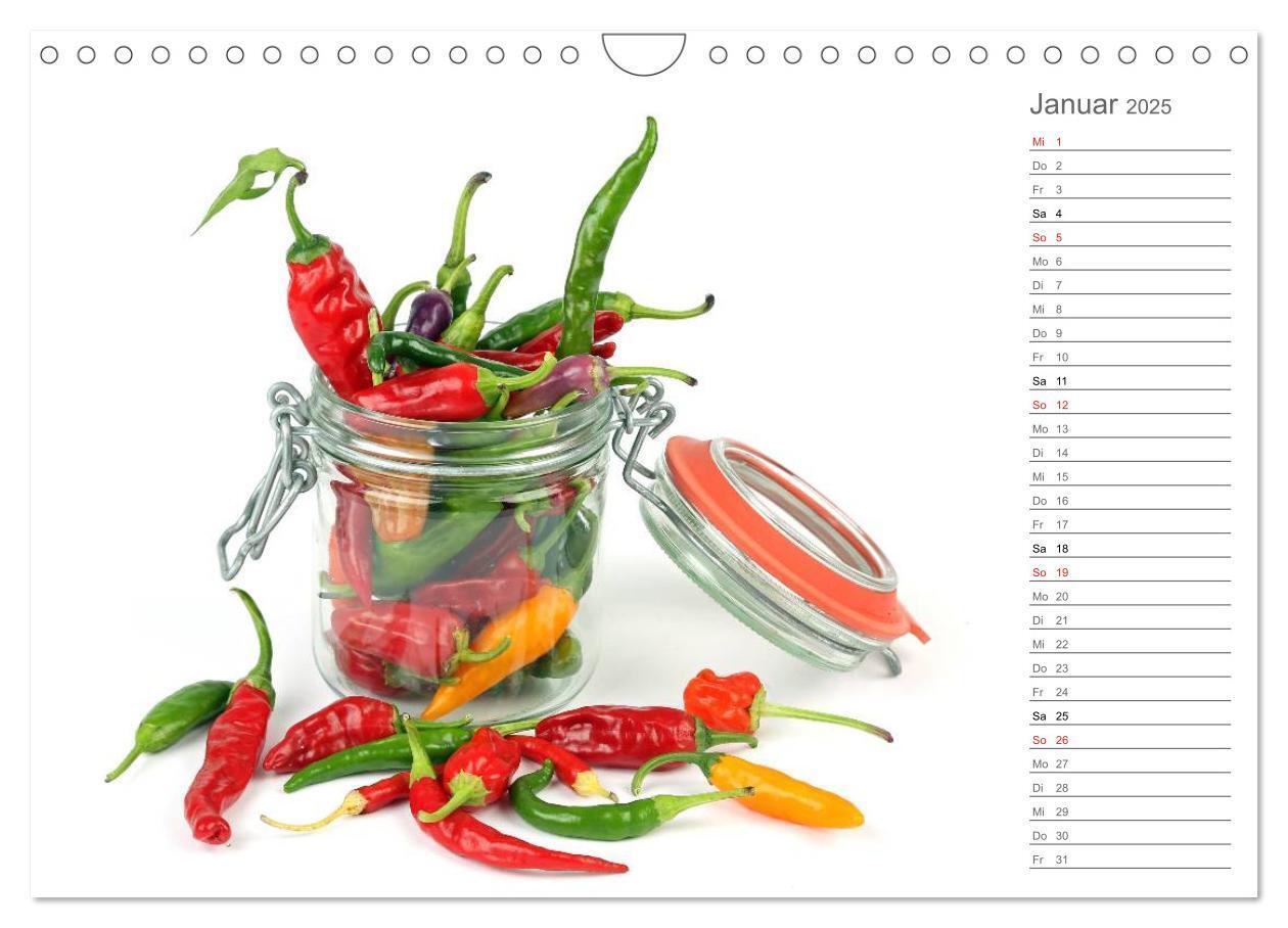 Bild: 9783435560189 | Echt scharf - Der Chili-Küchen-Planer (Wandkalender 2025 DIN A4...