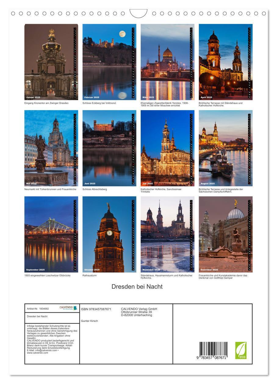 Bild: 9783457087671 | Dresden bei Nacht (Wandkalender 2025 DIN A3 hoch), CALVENDO...