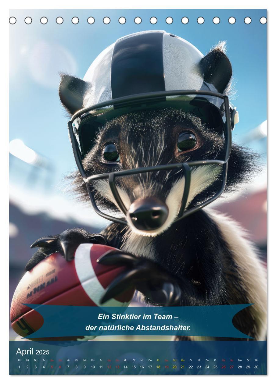 Bild: 9783457163191 | American Football mit tierischem Humor (Tischkalender 2025 DIN A5...