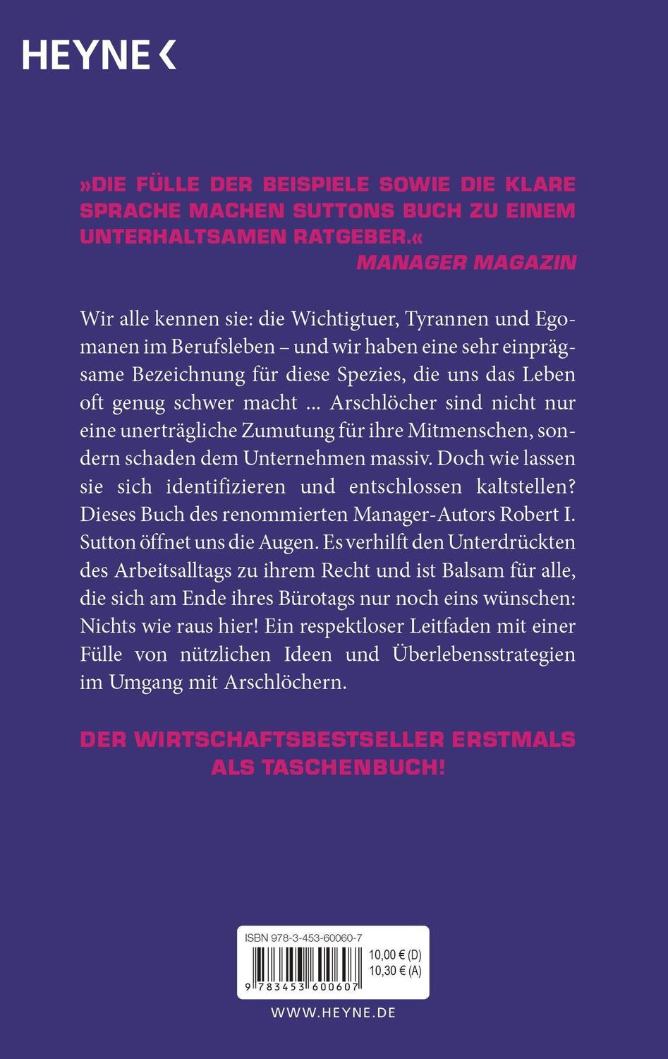 Bild: 9783453600607 | Der Arschloch-Faktor | Robert I. Sutton | Taschenbuch | Deutsch | 2008