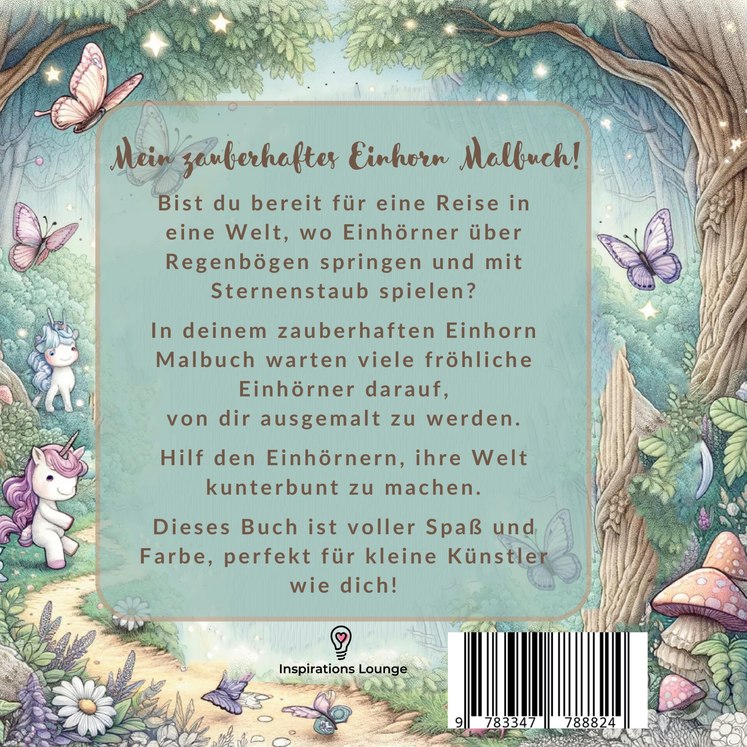 Rückseite: 9783347788824 | Einhorn Malbuch - Mein zauberhaftes Ausmalbuch für Mädchen ab 4...