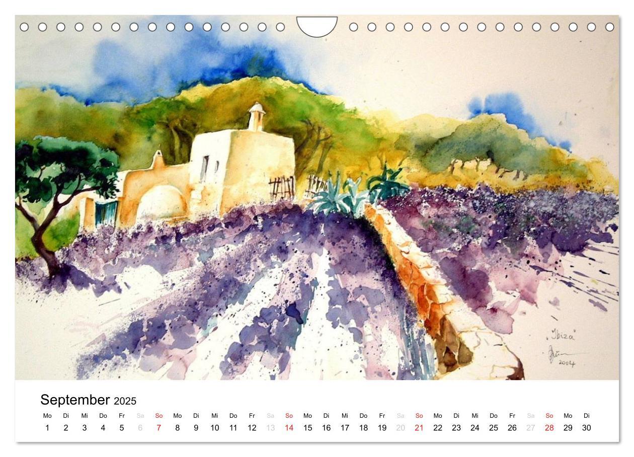 Bild: 9783435732067 | Aquarelle - quer durch Europa (Wandkalender 2025 DIN A4 quer),...