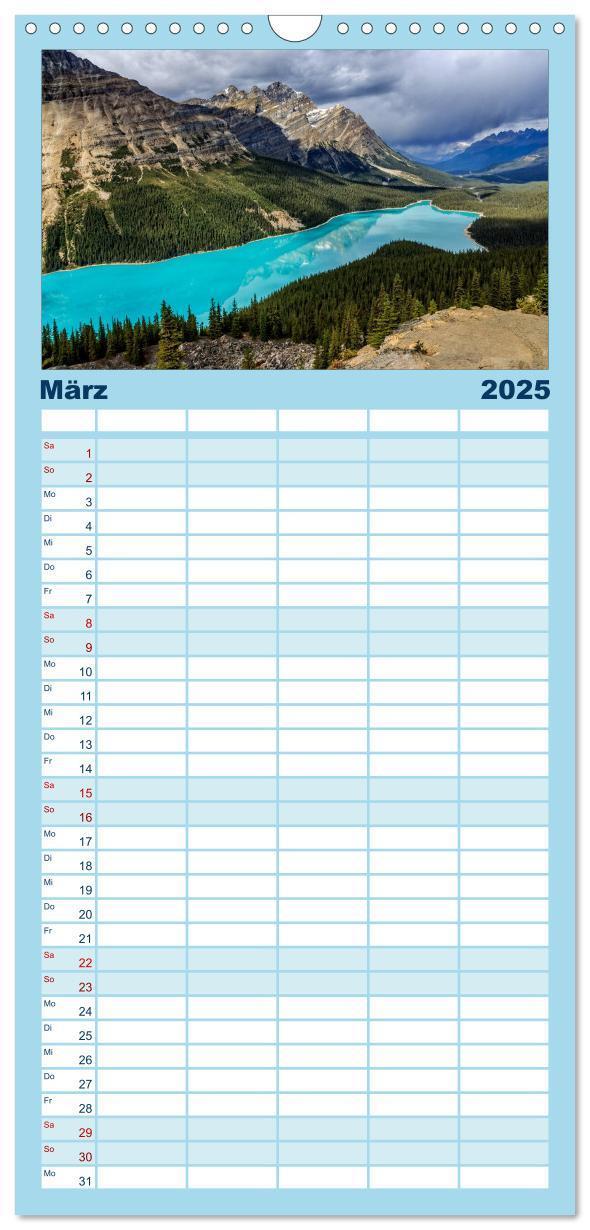 Bild: 9783457119617 | Familienplaner 2025 - West-Kanada mit 5 Spalten (Wandkalender, 21 x...