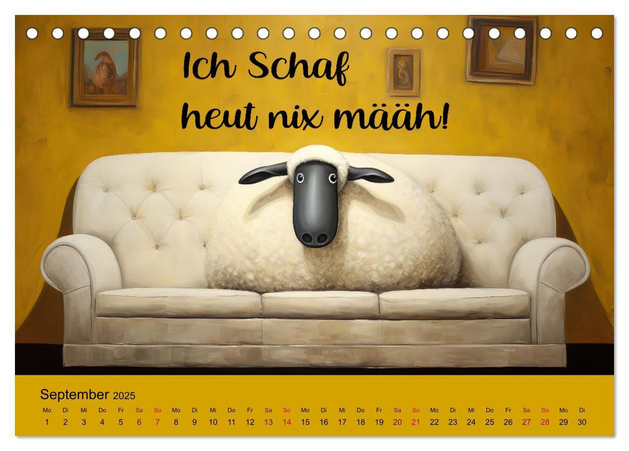 Bild: 9783383825903 | Schafsprüche (Tischkalender 2025 DIN A5 quer), CALVENDO Monatskalender