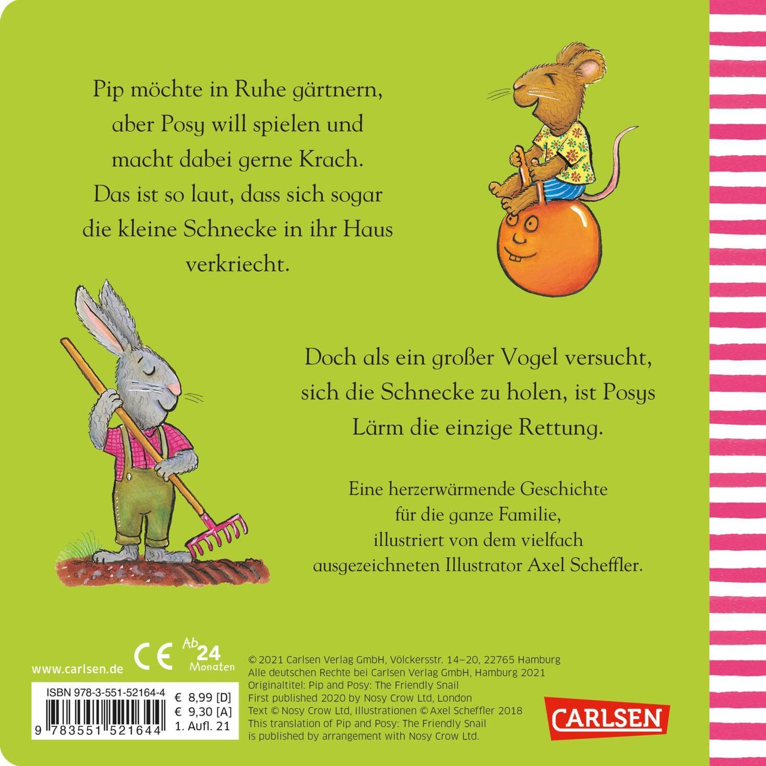 Rückseite: 9783551521644 | Pip und Posy: Die kleine Schnecke | Axel Scheffler | Buch | 26 S.