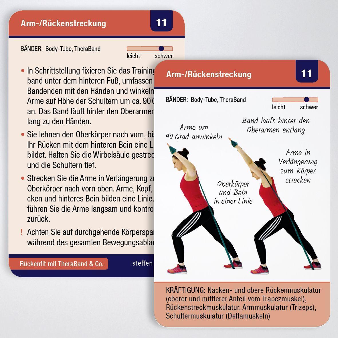 Bild: 9783957990990 | Trainingskarten: Rückenfit mit TheraBand® &amp; Co. | 55 Trainingskarten