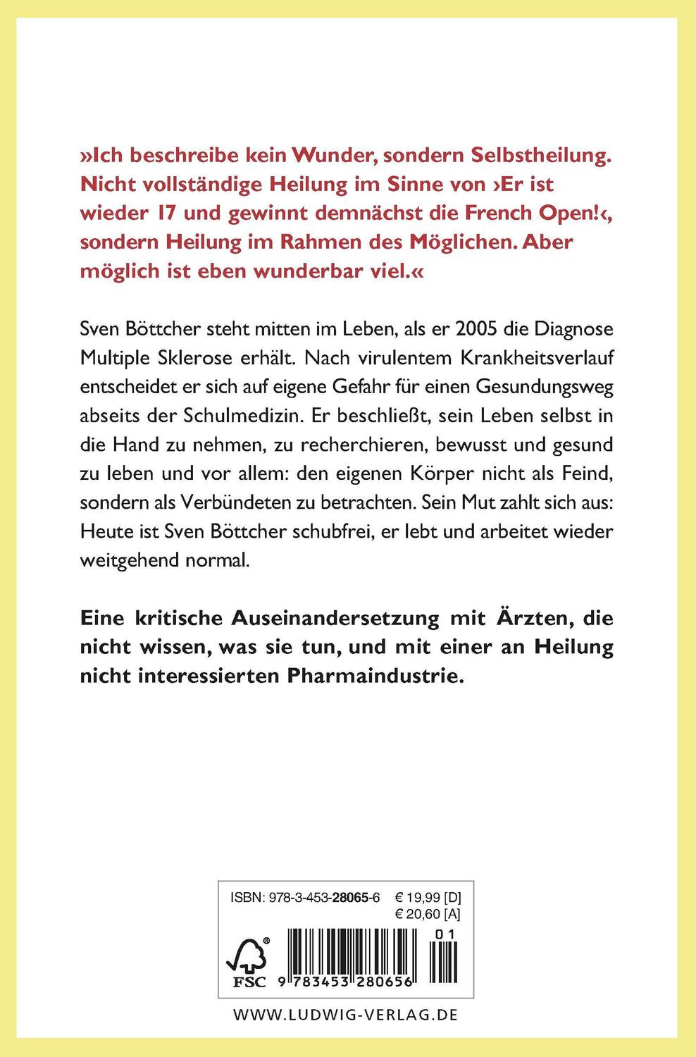 Rückseite: 9783453280656 | Diagnose: unheilbar. Therapie: selbstbestimmt | Sven Böttcher | Buch