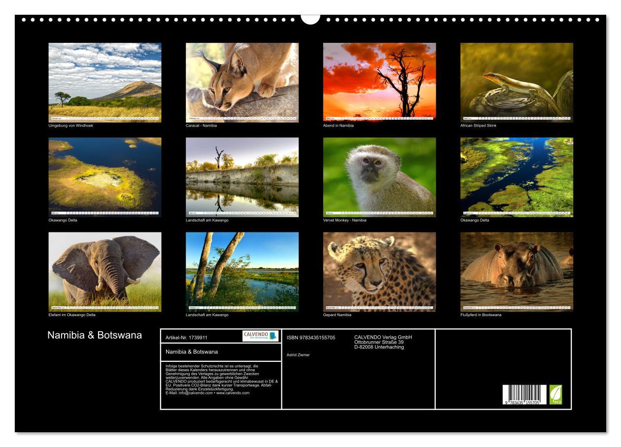 Bild: 9783435155705 | Namibia &amp; Botswana (Wandkalender 2025 DIN A2 quer), CALVENDO...