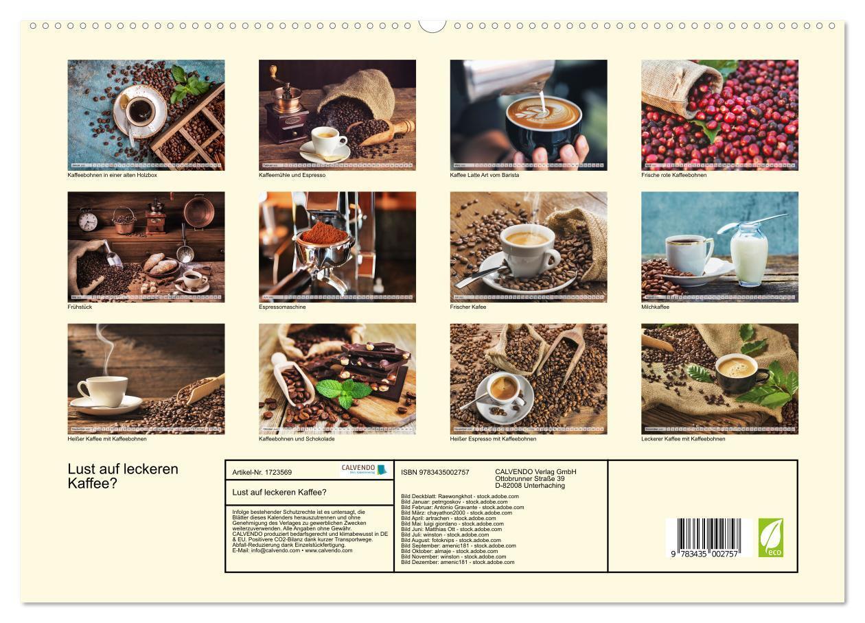 Bild: 9783435002757 | Lust auf leckeren Kaffee? (Wandkalender 2025 DIN A2 quer), CALVENDO...