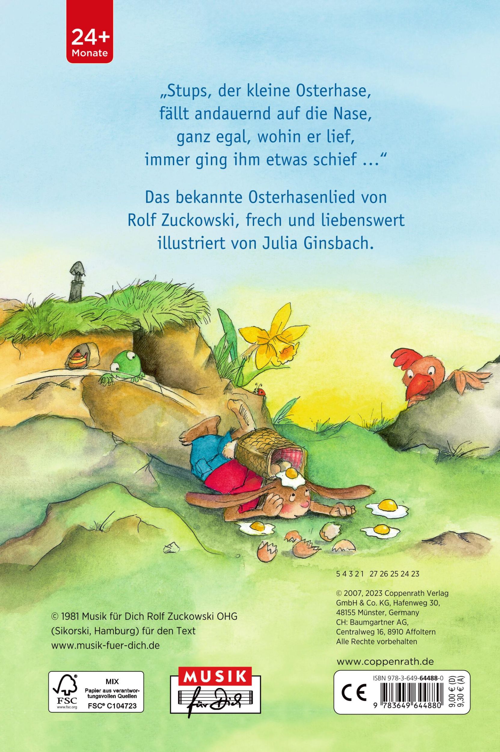 Rückseite: 9783649644880 | Stups, der kleine Osterhase | Rolf Zuckowski | Buch | 16 S. | Deutsch