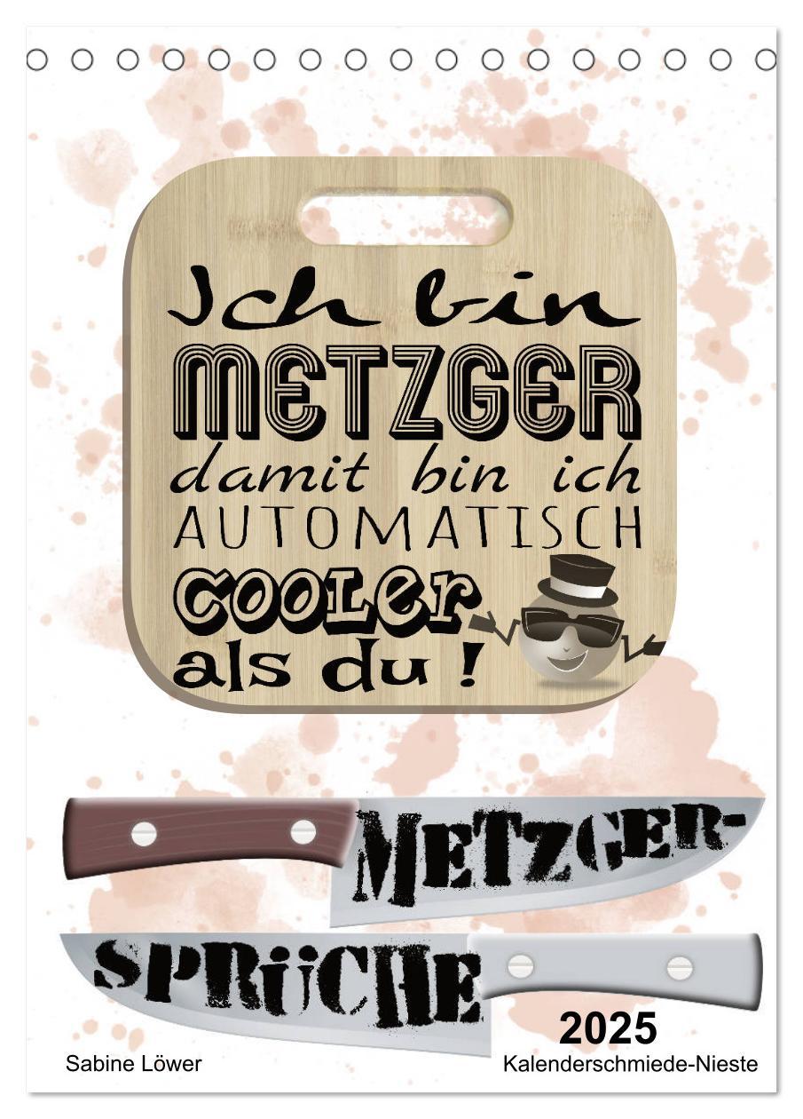 Cover: 9783435938759 | Metzger-Sprüche (Tischkalender 2025 DIN A5 hoch), CALVENDO...