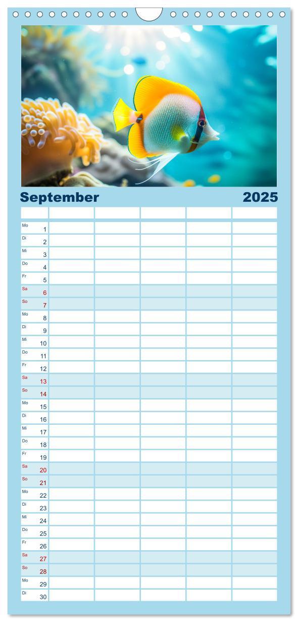 Bild: 9783457191538 | Familienplaner 2025 - Exotische Fische mit 5 Spalten (Wandkalender,...