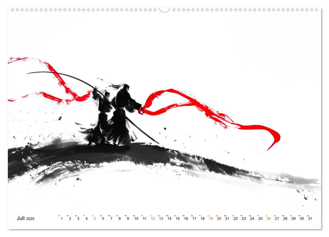 Bild: 9783383802089 | Samurai Illustrationen (Wandkalender 2025 DIN A2 quer), CALVENDO...