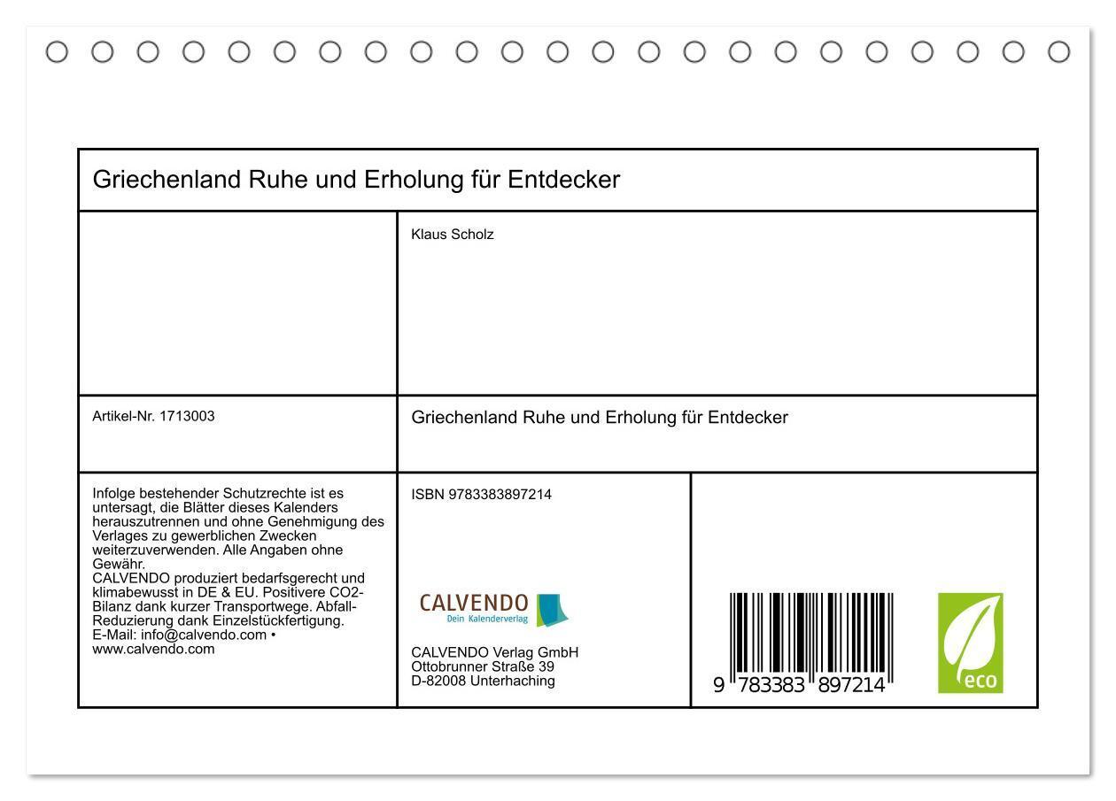 Bild: 9783383897214 | Griechenland Ruhe und Erholung für Entdecker (Tischkalender 2025...