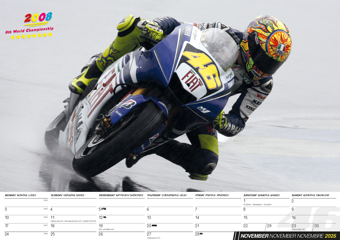 Bild: 9798893610413 | Valentino Rossi Kalender 2025 | Der MotoGP Star | Kalender | 14 S.