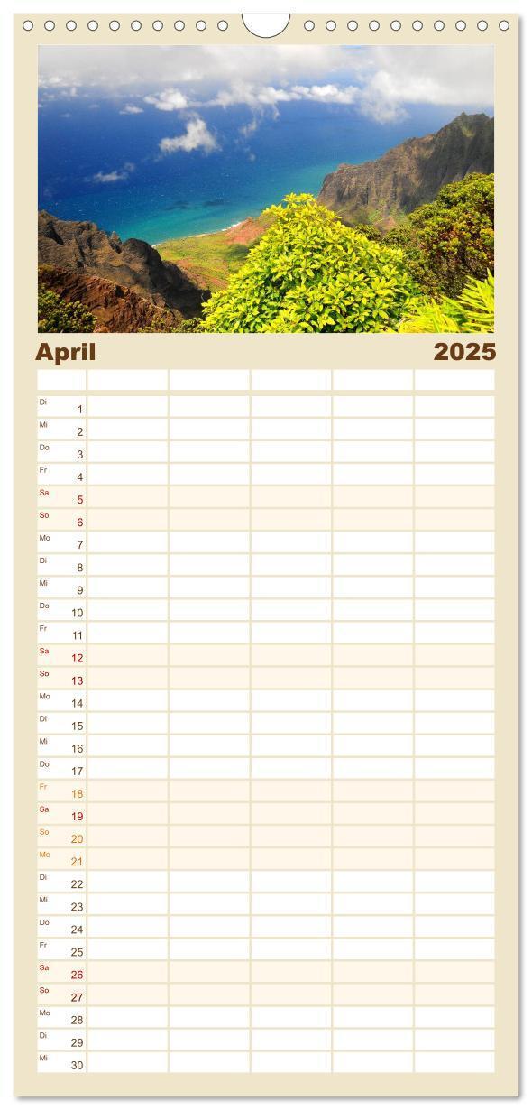 Bild: 9783457113097 | Familienplaner 2025 - Aloha aus Hawaii mit 5 Spalten (Wandkalender,...