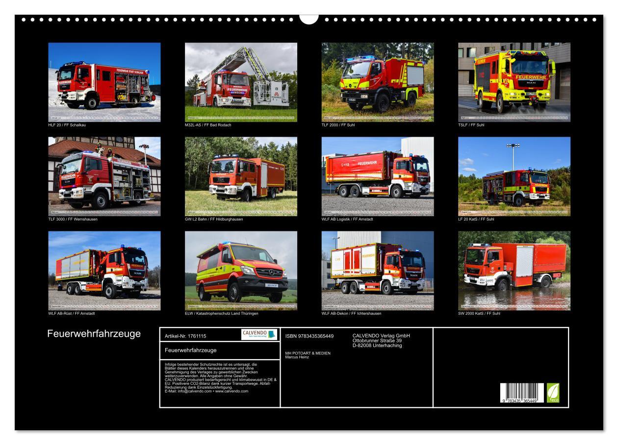 Bild: 9783435365449 | Feuerwehrfahrzeuge (Wandkalender 2025 DIN A2 quer), CALVENDO...