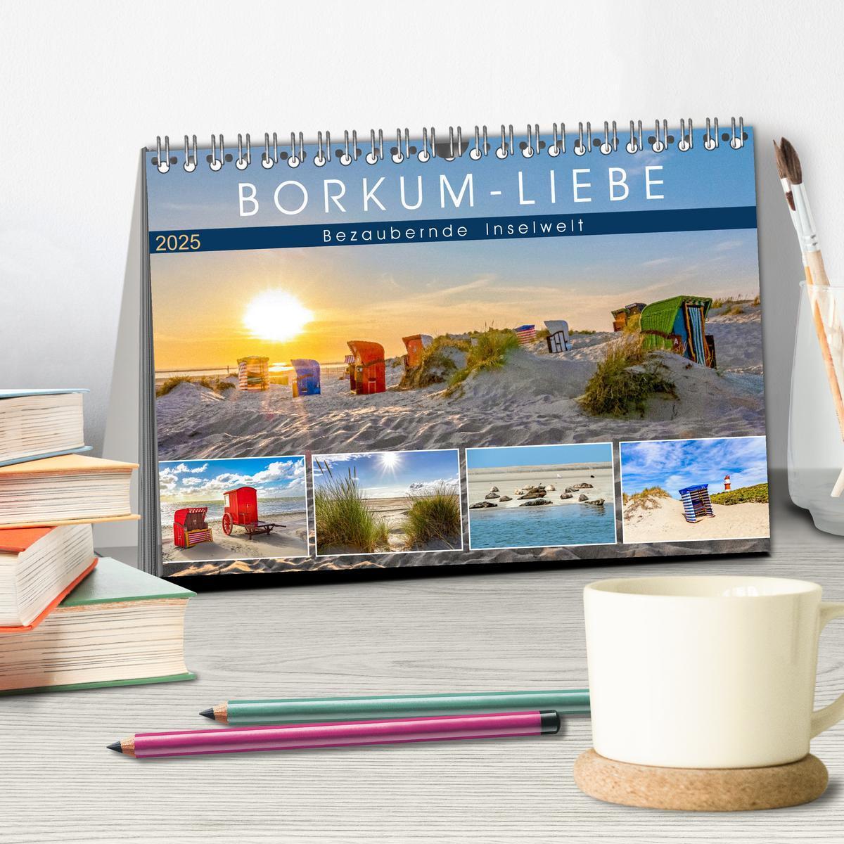 Bild: 9783435080137 | BORKUM-LIEBE (Tischkalender 2025 DIN A5 quer), CALVENDO Monatskalender