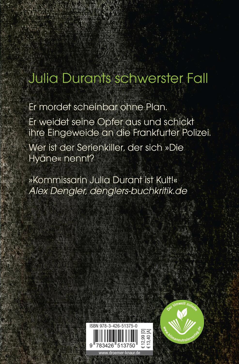 Rückseite: 9783426513750 | Die Hyäne | Julia Durants neuer Fall | Andreas Franz (u. a.) | Buch