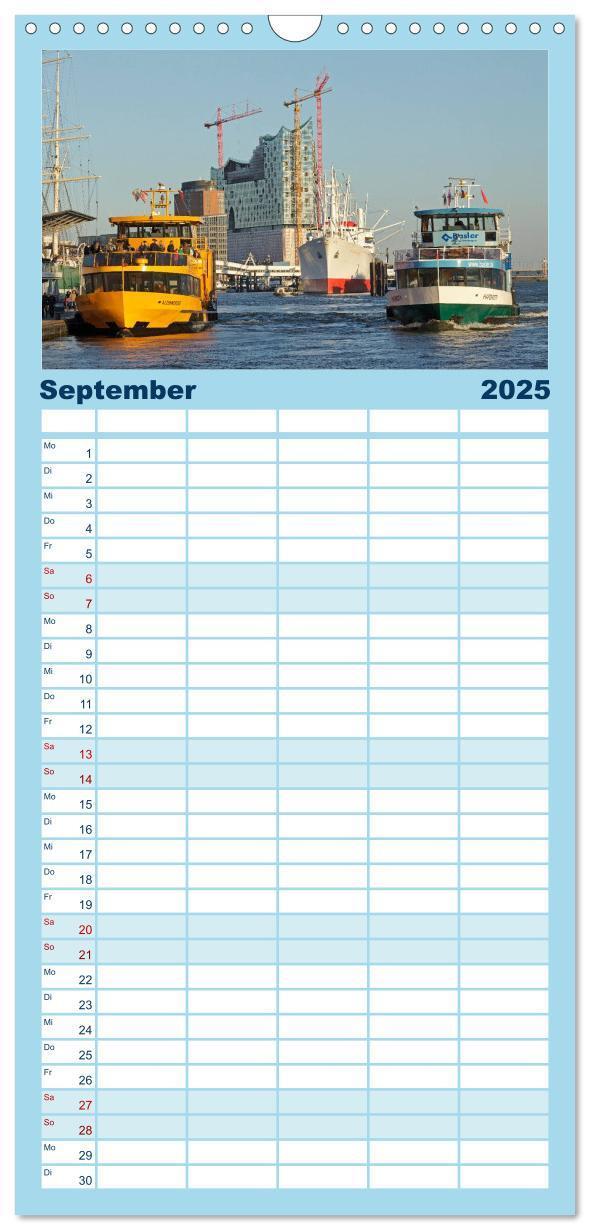 Bild: 9783457125809 | Familienplaner 2025 - Hamburg mit 5 Spalten (Wandkalender, 21 x 45...