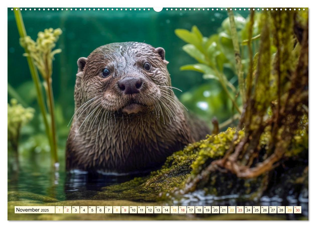 Bild: 9783383906497 | Fischotter - schlaue Jäger (Wandkalender 2025 DIN A2 quer),...