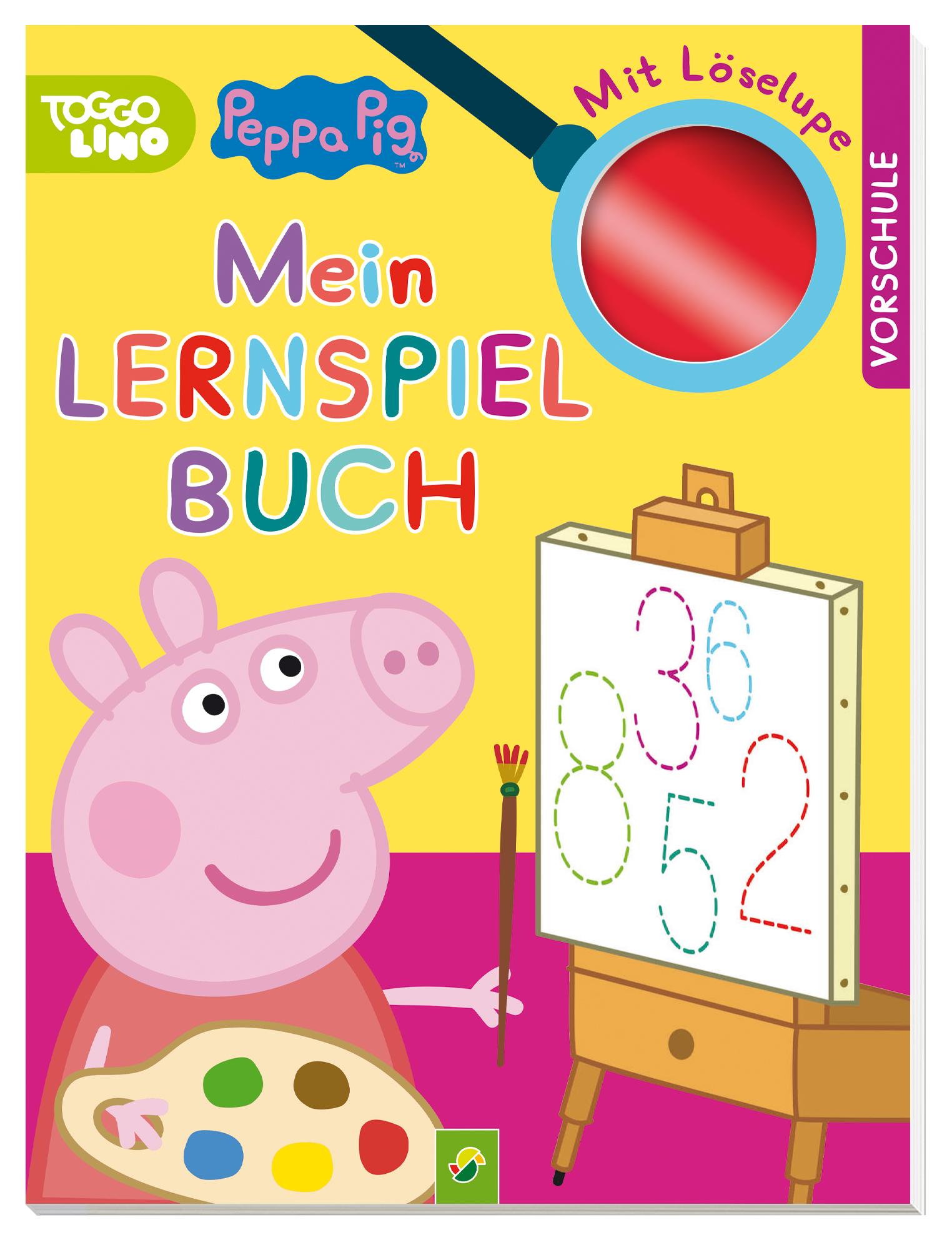 Cover: 9783849921774 | Peppa Pig - Mein Lernspielbuch mit Löselupe | Mit Löselupe | Verlag