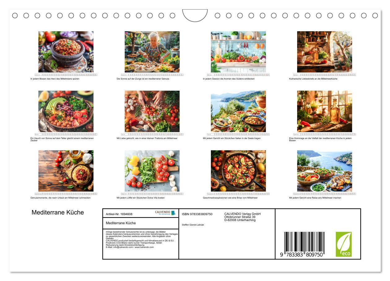 Bild: 9783383809750 | Mediterrane Küche (Wandkalender 2025 DIN A4 quer), CALVENDO...