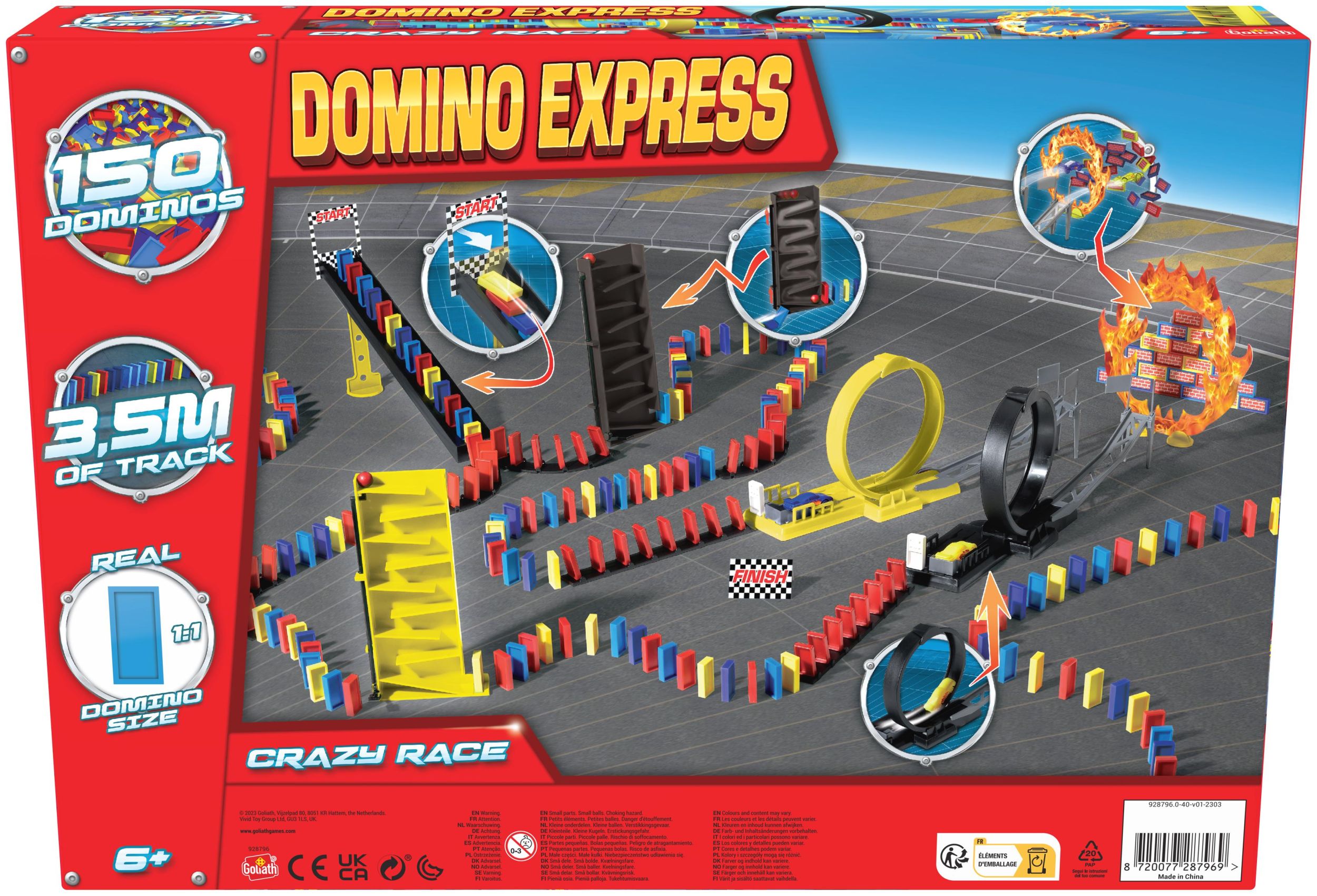 Bild: 8720077287969 | Domino Express Crazy Race | Mit Autos und Dominosteinen | Spiel