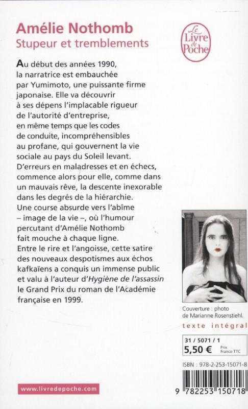 Rückseite: 9782253150718 | Stupeur et tremblements | Amélie Nothomb | Taschenbuch | 187 S. | 2001