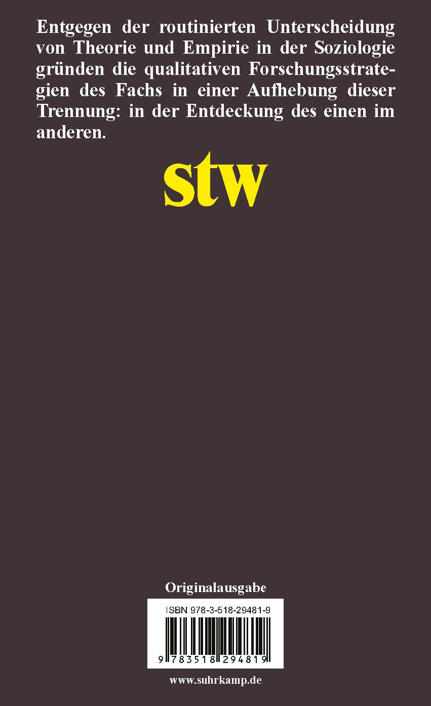 Rückseite: 9783518294819 | Theoretische Empirie | Zur Relevanz qualitativer Forschung | Buch