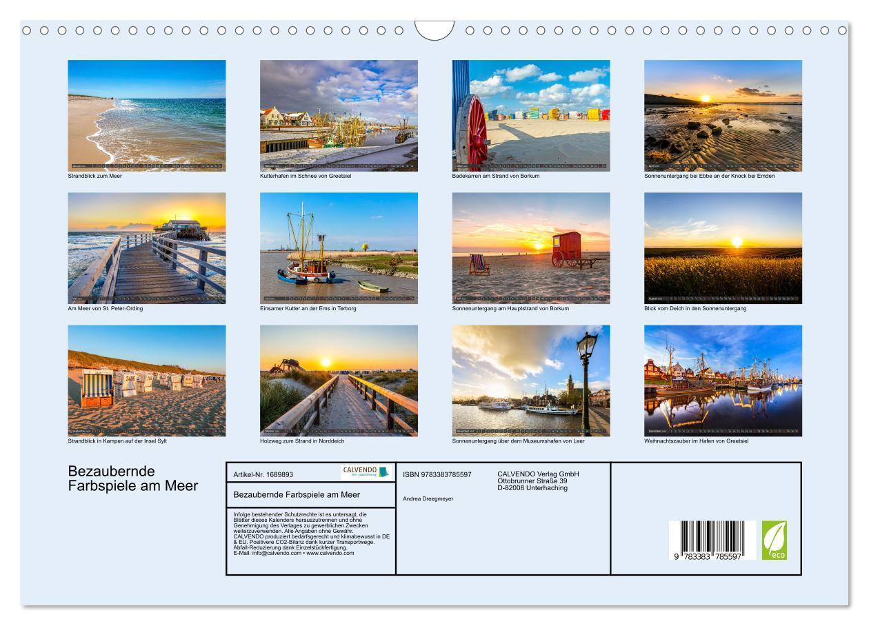 Bild: 9783383785597 | Bezaubernde Farbspiele am Meer (Wandkalender 2025 DIN A3 quer),...