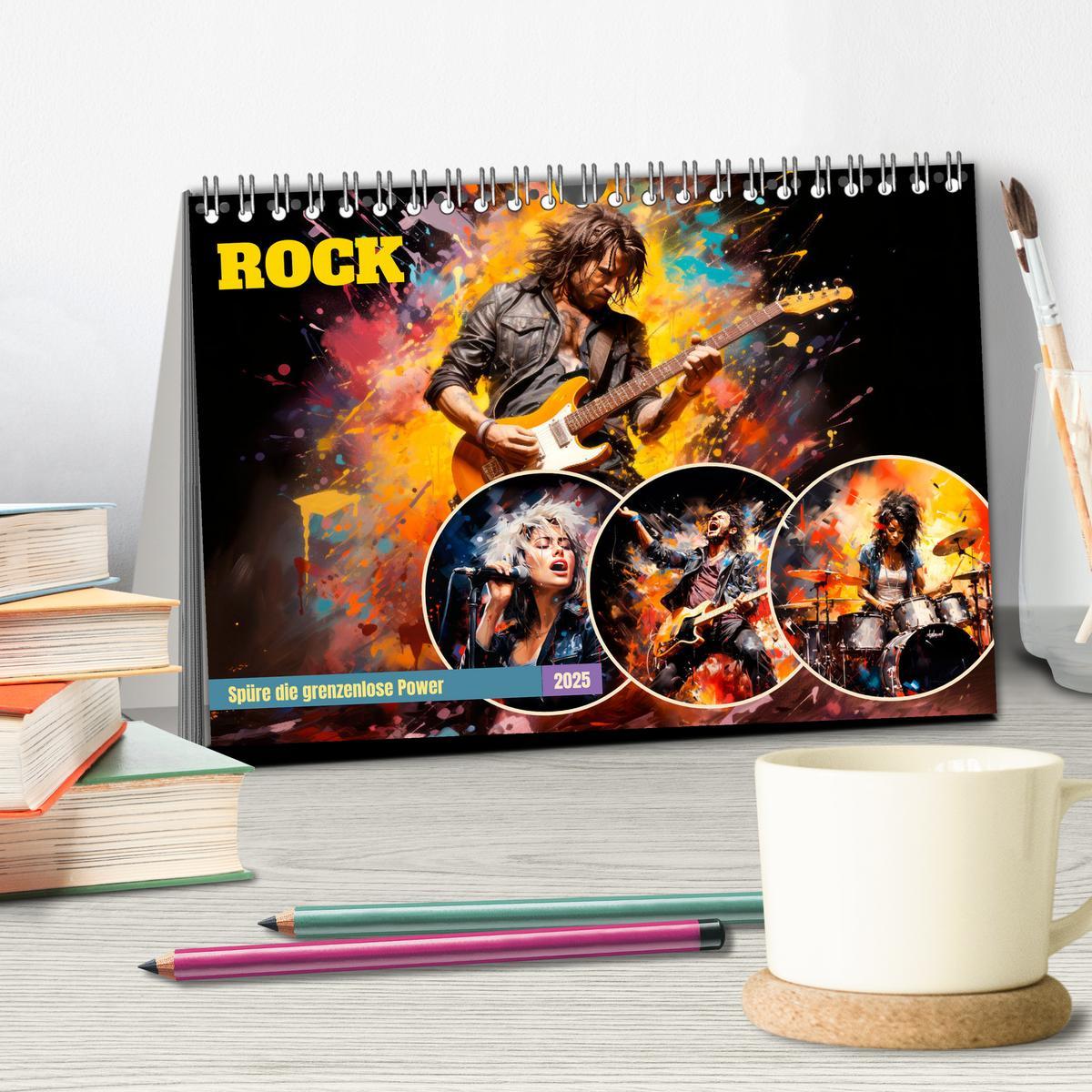 Bild: 9783383852985 | ROCK Spüre die grenzenlose Power (Tischkalender 2025 DIN A5 quer),...