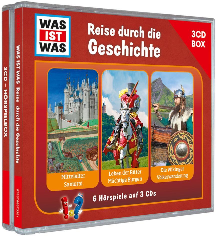 Cover: 9783788670351 | WAS IST WAS 3-CD Hörspielbox. Reise durch die Geschichte | Co.KG | CD