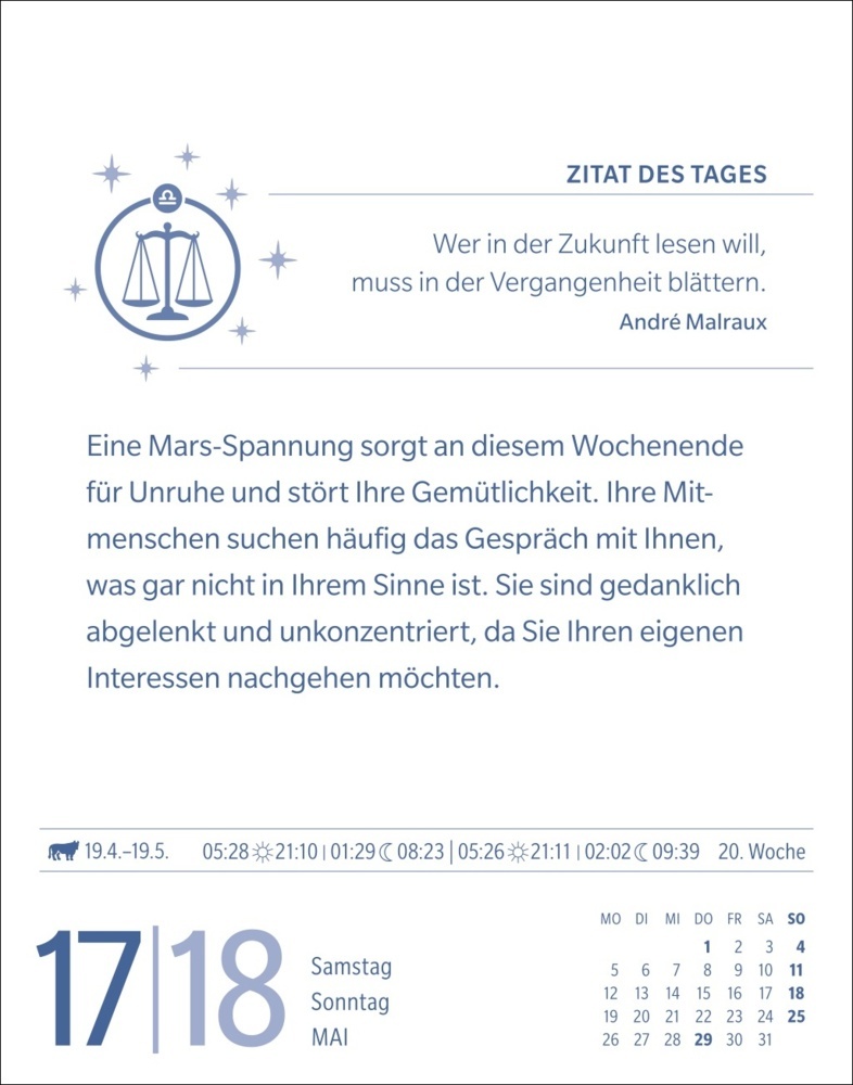 Bild: 9783840033735 | Waage Sternzeichenkalender 2025 - Tagesabreißkalender - Ihr...