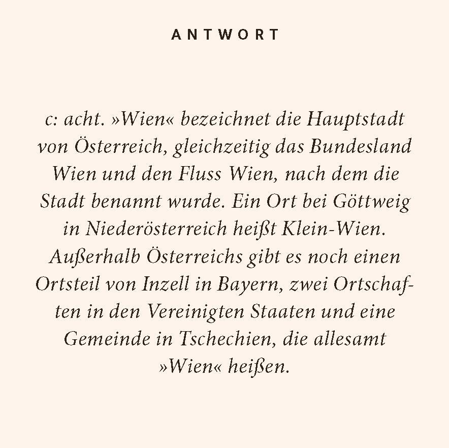 Bild: 9783899784480 | Wien-Quiz | 100 Fragen und Antworten | Antje Kluth | Taschenbuch